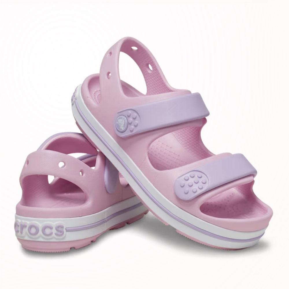 CROCS Kids' Light Pink and Lavender Sandals size 4C